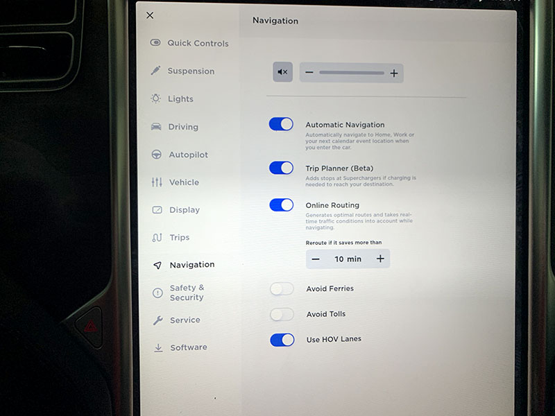 Automatic Navigation Settings