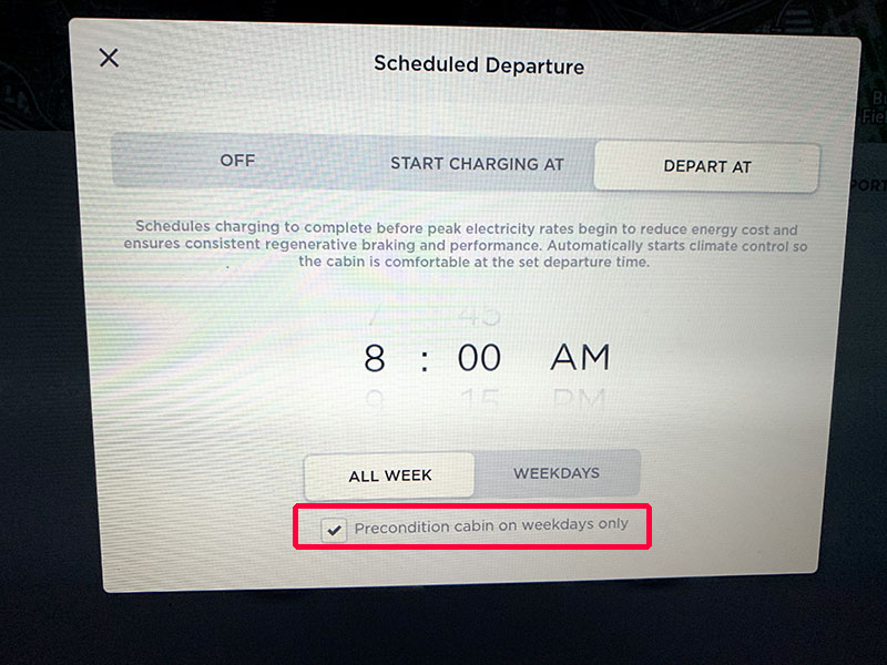 Tesla deals scheduled charging