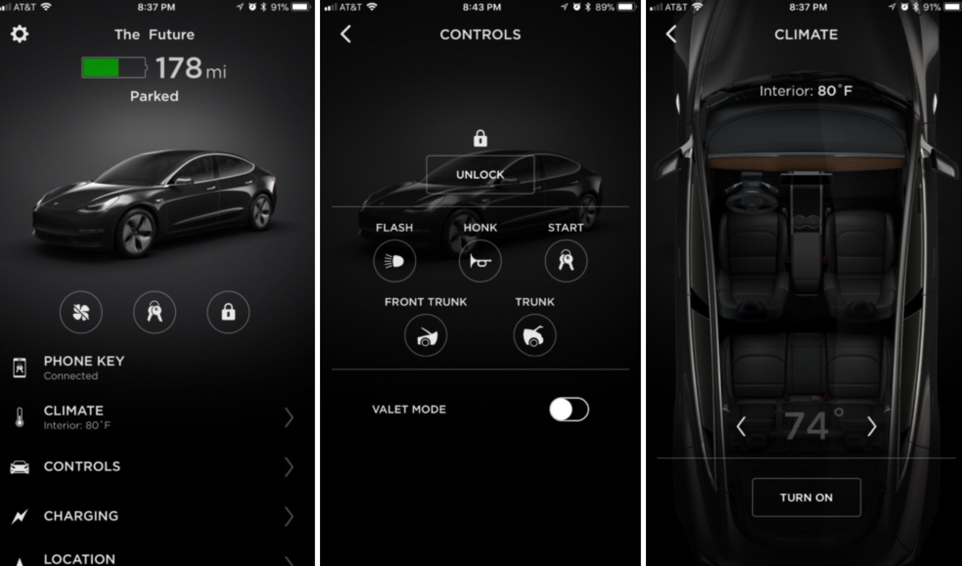 Tesla mobile app