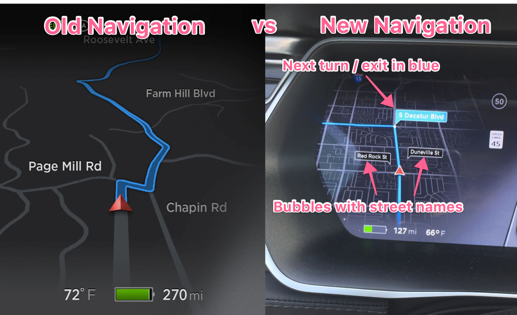 Tesla new maps, bubbles