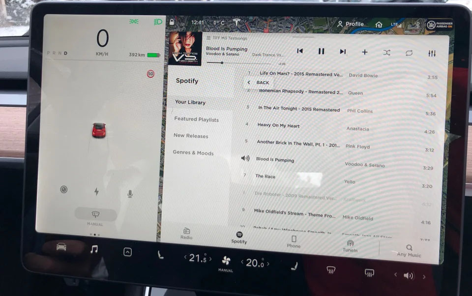Tesla model deals 3 spotify
